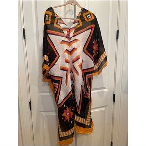 Theodora and Callum linen caftan coverup